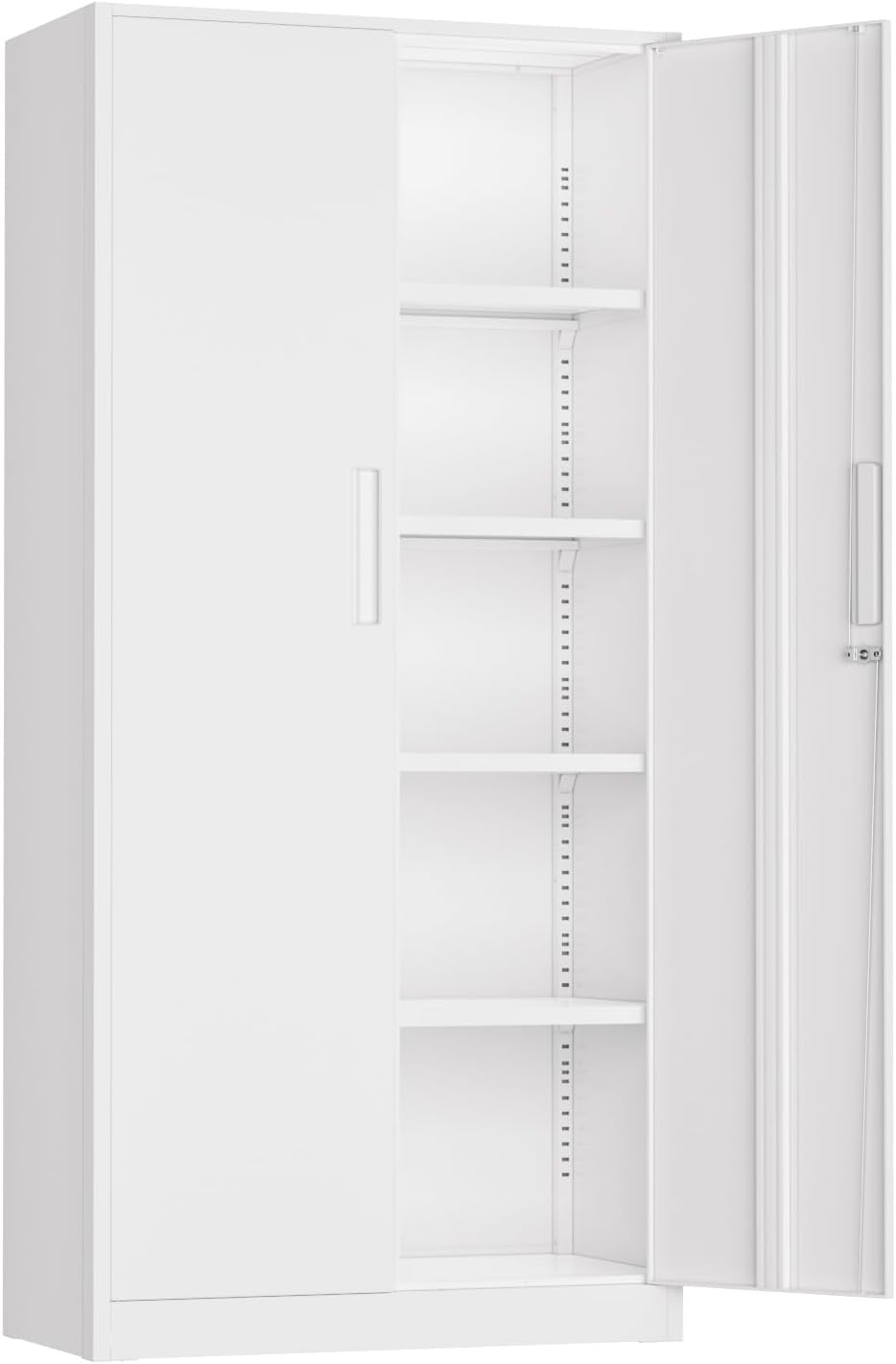 INTERGREAT Black Metal Storage Cabinet, 72" Locking Steel Cabinets with 2 Door and 4 Adjustable Shelves, Tall Metal Cabinet for Home Office, Garage, Warehouse