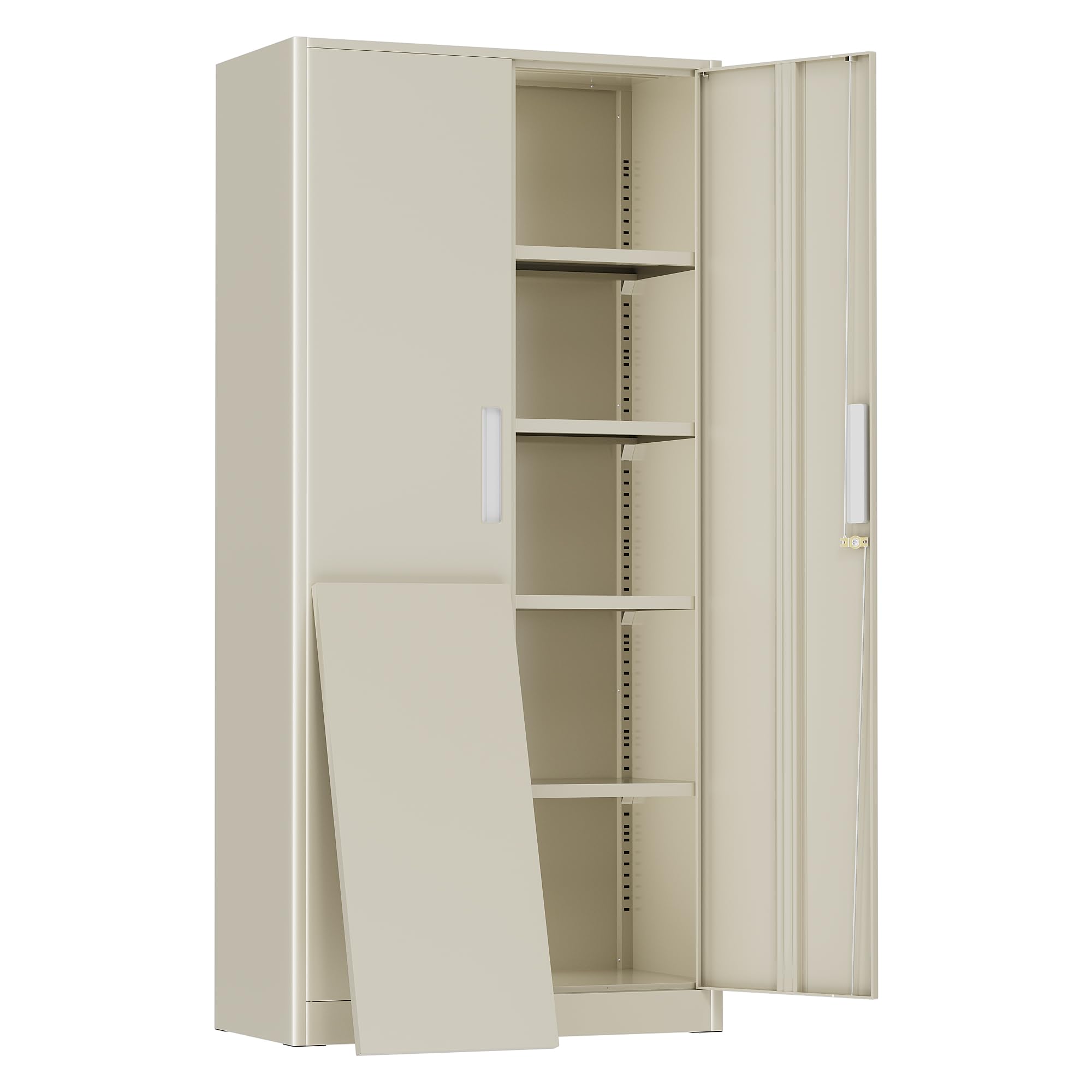 Greenvelly 72" H Metal Storage Cabinet, 36" W x 18" D Black Locking Metal Cabinet Garage Storage Cabinet with Doors and 4 Adjustable Shelves, Lockable Steel Cabinets for Home Office, Garage, School