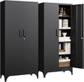 Letaya Metal Garage Storage Cabinets with Lock-72 Tall Tool Organizer Steel Lockers, 5 Adjustable Layers Shelves for Home,Office,Warehouse,Garage,(Black-72“) | with Lock, 72 Tall, Tool Organizer