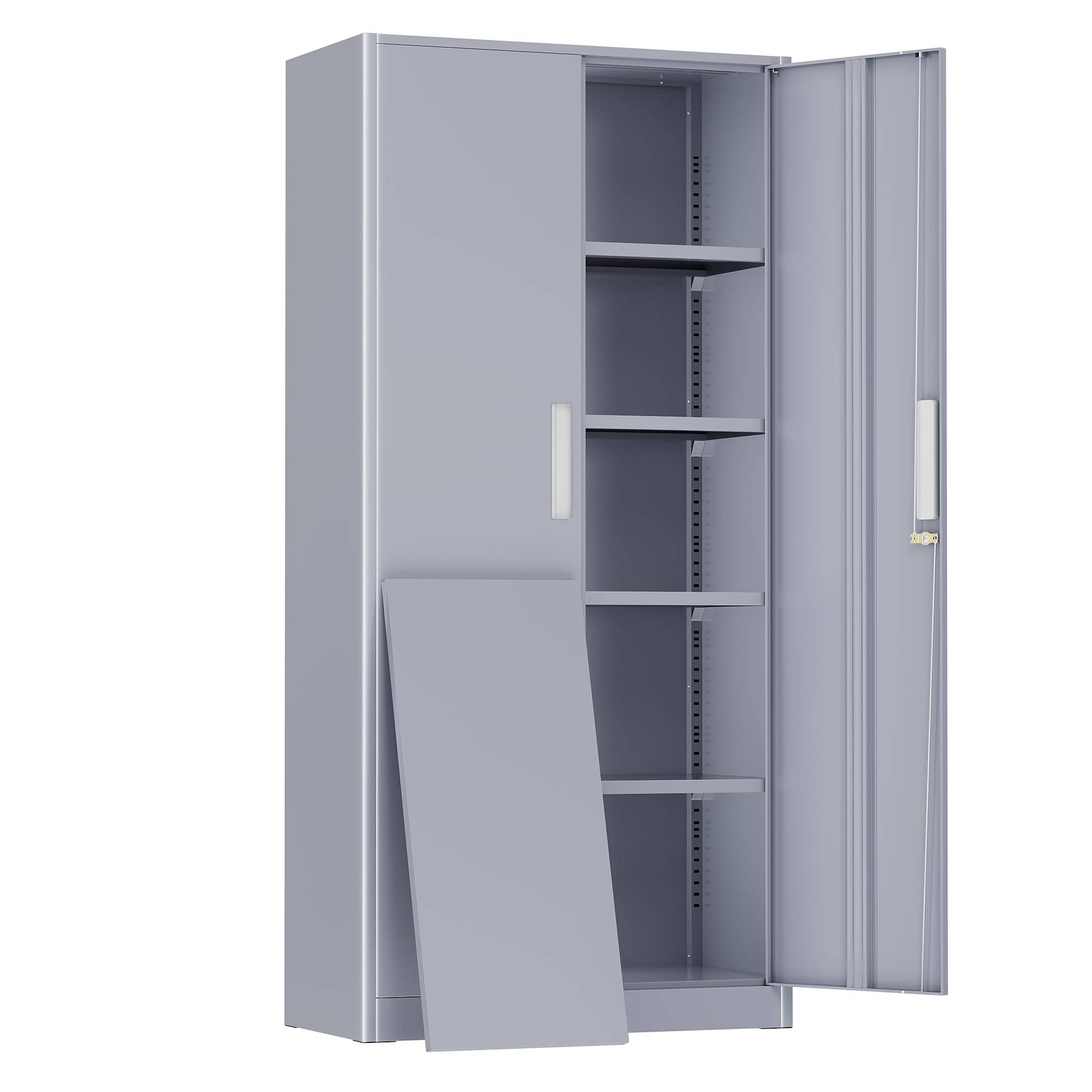 Greenvelly 72" H Metal Storage Cabinet, 36" W x 18" D Black Locking Metal Cabinet Garage Storage Cabinet with Doors and 4 Adjustable Shelves, Lockable Steel Cabinets for Home Office, Garage, School