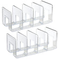 SAYEEC Acrylic File Sorter, Clear File Holder Acrylic Desk Organizer, Sturdy Desktop Files Organizer Files Folder Holder Rack for Envelopes Mail Letter Paper Notebook Electronics (4 Sections, 1 Pack)
