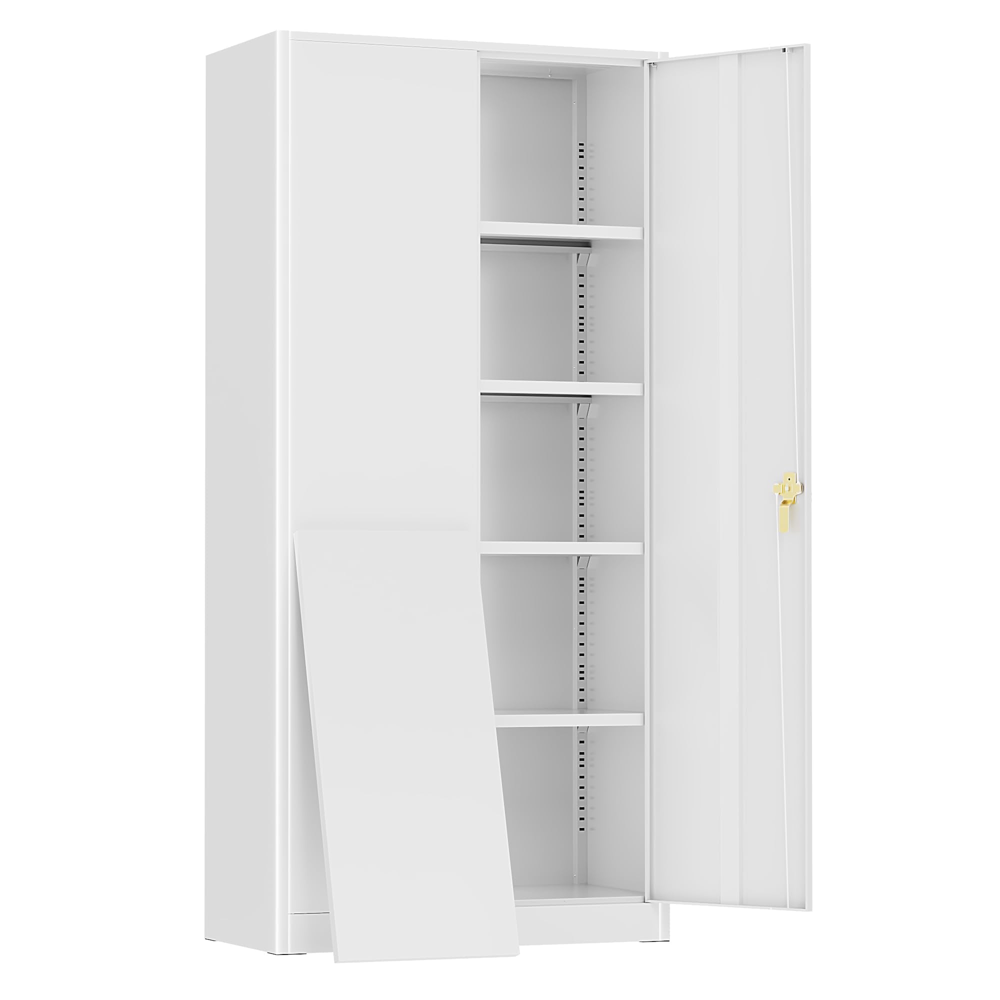 Greenvelly 72" H Metal Storage Cabinet, 36" W x 18" D Black Locking Metal Cabinet Garage Storage Cabinet with Doors and 4 Adjustable Shelves, Lockable Steel Cabinets for Home Office, Garage, School