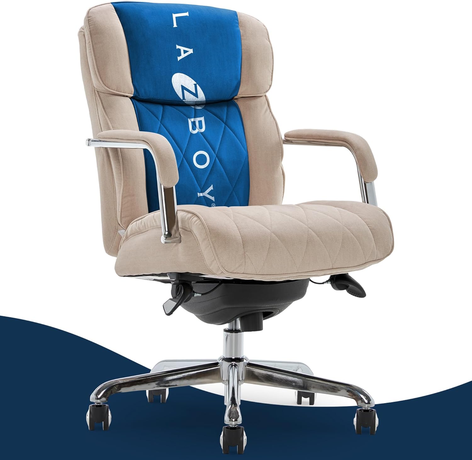 La-Z-Boy Sutherland Ergonomic Faux Leather Swivel Computer and Desk Chair, Black (CHR10048A)