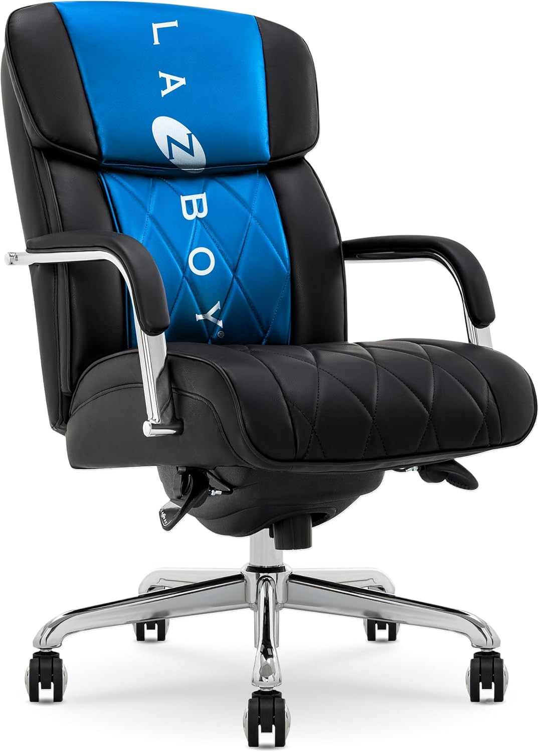 La-Z-Boy Sutherland Ergonomic Faux Leather Swivel Computer and Desk Chair, Black (CHR10048A)