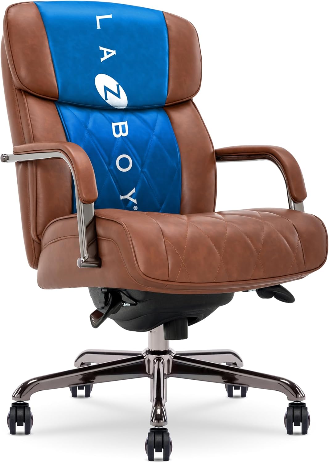 La-Z-Boy Sutherland Ergonomic Faux Leather Swivel Computer and Desk Chair, Black (CHR10048A)