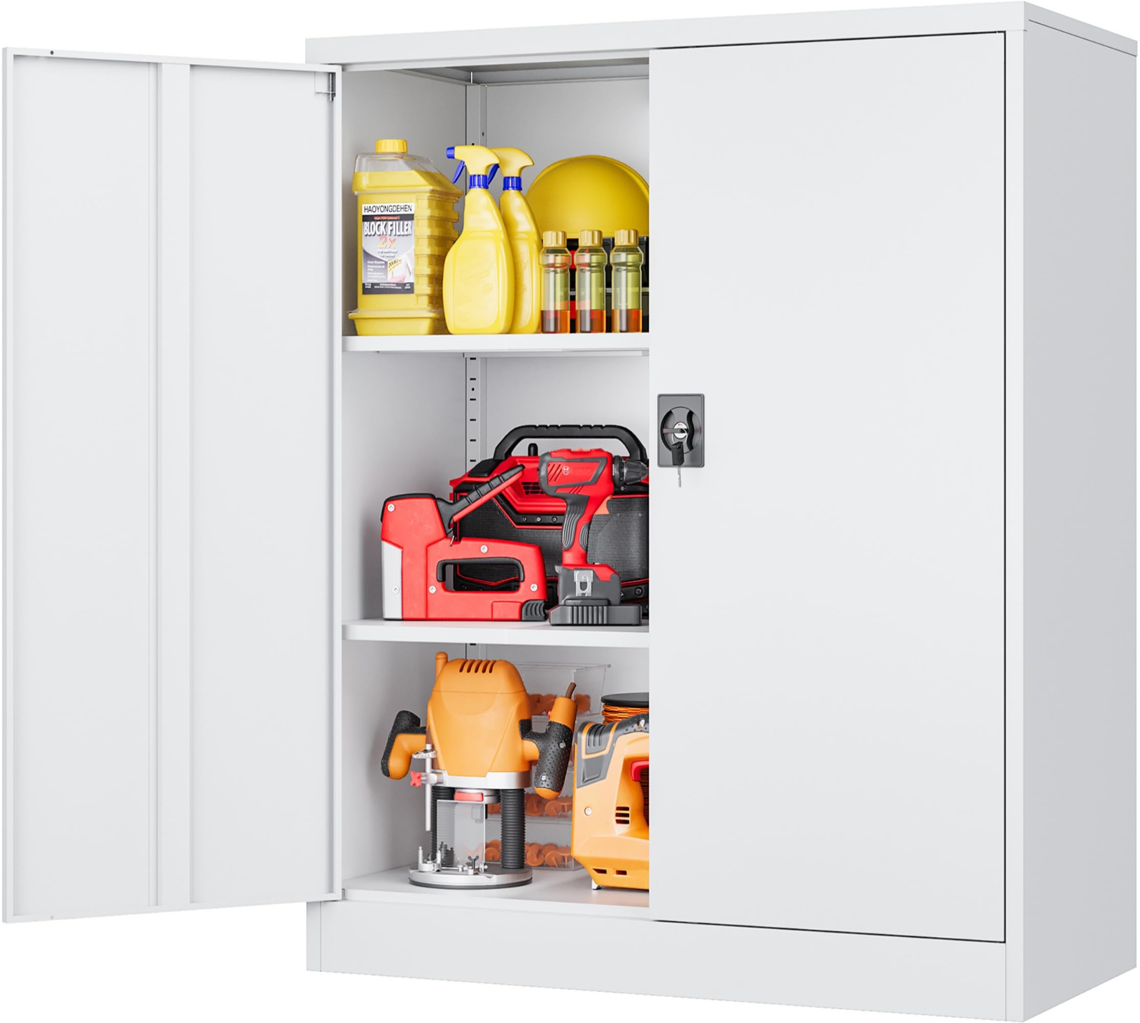 SISESOL Metal Storage Cabinet with Wheels,75 inch Tall Rolling Garage Storage Cabinet with Lock,Black Metal Cabinets with Wheels and Shelves,Deep Heavy Duty Tool Locker for Garage,Home,Office,Shop