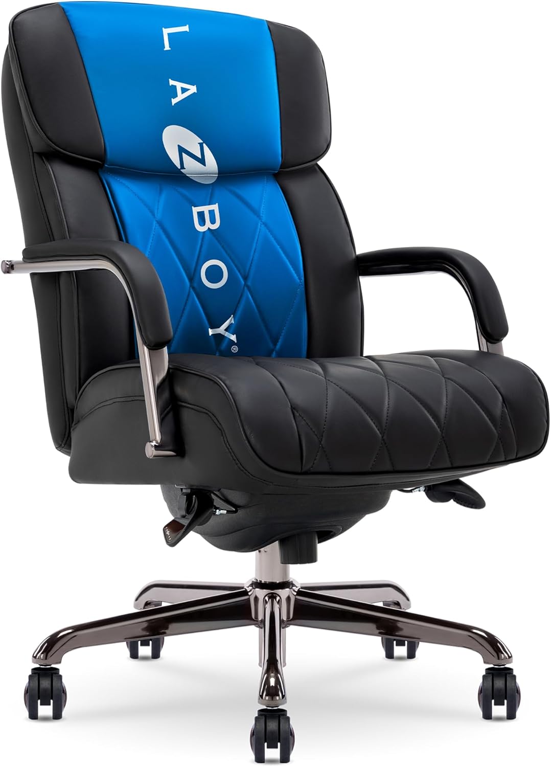 La-Z-Boy Sutherland Ergonomic Faux Leather Swivel Computer and Desk Chair, Black (CHR10048A)