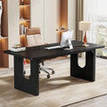 Tribesigns Modern Executive Desk, 70.9" Large Office Computer Desk, Conference Table Meeting Room Table, Simple Workstation Business Furniture for Home Office, Brown